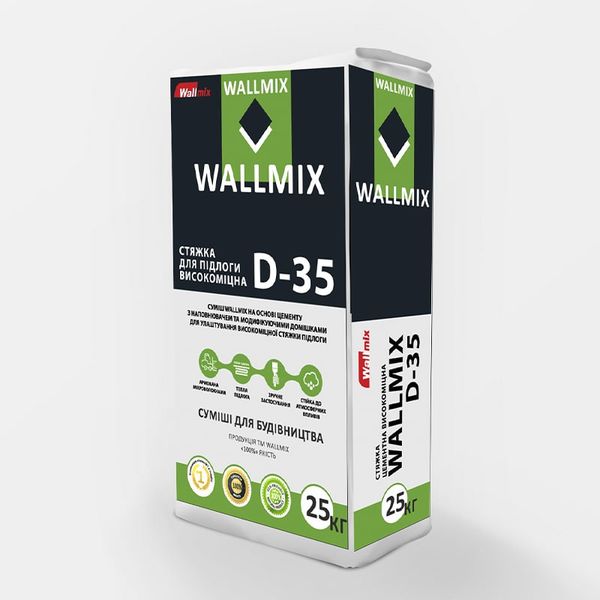 Стяжка легковыравнивающая WALLMIX D-35 для полов с подогревом толщиной от 10 до 50 мм. 338291 фото