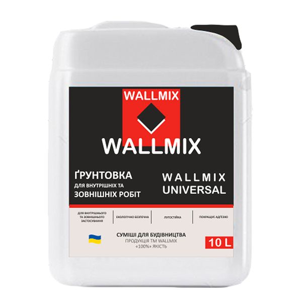 Грунтовка для внутрішніх та зовнішніх робіт WALLMIX UNIVERSAL 10 L 336789 фото